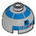 LEGO Steen 2 x 2 Rond met Dome Top met R2-D2 10188 Patroon (holle nop, ashouder) (18841 / 64069)