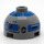 LEGO Brick 2 x 2 Round with Dome Top with R2-D2 10188 Pattern (with Axle Holder) (18841 / 64069)