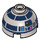 LEGO Brick 2 x 2 Round with Dome Top with R2-D2 Astromech Droid Head (Hollow Stud, Axle Holder) (18841 / 66823)