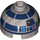 LEGO Brick 2 x 2 Round with Dome Top with R2-D2 Astromech Droid Head (with Axle Holder) (18841 / 66823)