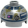 LEGO Brick 2 x 2 Round with Dome Top with R2-D2 Head with Dirt Splashes (Hollow Stud, Axle Holder) (18841 / 38102)