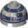 LEGO Brick 2 x 2 Round with Dome Top with R2-D2 Head with Dirt Splashes (Hollow Stud, Axle Holder) (18841 / 38102)