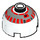 LEGO Brique 2 x 2 Rond avec Dome Haut avec Argent et rouge R5-D4 Printing (Goujon de sécurité sans support d&#039;essieu) (30367 / 83730)