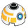 LEGO Klods 2 x 2 Rund med Dome Top med Training Astromech Droid Hoved (Hul knops, akselholder) (3262 / 104773)