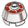 LEGO Ladrillo 2 x 2 Circular con Sloped Lados con Rojo y Gris Astromech Droid Patrón (70251 / 98100)