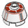 LEGO Brick 2 x 2 Round with Sloped Sides with Red and Gray Astromech Droid Pattern (70251 / 98100)