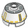 LEGO Brick 2 x 2 Round with Sloped Sides with Yellow and Gray Astromech Pattern (74399 / 98100)
