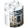 LEGO Klods 2 x 2 x 2 Rund med Dirty R2-D2 at Dagobah Mønster med bundakselholder &#039;x&#039; Form &#039;+&#039; Retning (1545 / 30361)