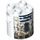 LEGO Brick 2 x 2 x 2 Round with Dirty R2-D2 at Dagobah Pattern with Bottom Axle Holder &#039;x&#039; Shape &#039;+&#039; Orientation (1545 / 30361)
