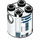 LEGO Backstein 2 x 2 x 2 Runden mit R2-D2 Astromech Droid Körper mit unterem Achshalter &#039;x&#039; Form &#039;+&#039; Ausrichtung (15797 / 30361)