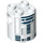 LEGO Brick 2 x 2 x 2 Round with R2-D2 Astromech Droid Body with Bottom Axle Holder &#039;x&#039; Shape &#039;+&#039; Orientation (15797 / 30361)