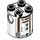 LEGO Brick 2 x 2 x 2 Round with R3-M2 Astromech Droid Body with Bottom Axle Holder &#039;x&#039; Shape &#039;+&#039; Orientation (30361 / 33761)