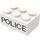 LEGO Backstein 2 x 3 mit Schwarz &quot;Polizei&quot; Sans-Serif (Früher ohne Kreuzstützen) (3002)