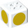 LEGO Backstein 3 x 3 x 2 Cube mit 2 x 2 Bolzen auf oben mit Gelb Circles (66855 / 94866)