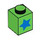 LEGO Leuchtend grün Backstein 1 x 1 mit Blau star (76908 / 103803)