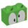 LEGO Bright Green Brick 1 x 2 with Lemmy Eyes with Bottom Tube (3004 / 94708)