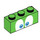 LEGO Leuchtend grün Backstein 1 x 3 mit Blau Augen &#039;Larry&#039; (76885 / 103801)