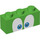 LEGO Bright Green Brick 1 x 3 with Blue Eyes &#039;Larry&#039; (76885 / 103801)
