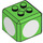 LEGO Verde brillante Mattoncino 3 x 3 x 2 Cube con 2 x 2 Bottoncini su Superiore con Bianco Circles (69085 / 102207)