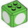 LEGO Leuchtend grün Backstein 3 x 3 x 2 Cube mit 2 x 2 Bolzen auf oben mit Weiß Circles (69085 / 102207)