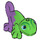 LEGO Verde brillante Chameleon (Leaning) con Viola (18634)