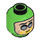 LEGO Bright Green Condiment King Minifigure Head (Recessed Solid Stud) (3626 / 36275)