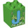 LEGO Bright Green Duplo Brick 2 x 2 x 2 with J for jungle (31110 / 93000)