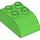 LEGO Leuchtend grün Duplo Backstein 2 x 3 mit Gebogenes Oberteil (2302)