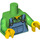 LEGO Bright Green Farmer Minifig Torso (973 / 88585)