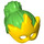 LEGO Leuchtend grün Haar mit Pferdeschwanz und Gelb Pointed Maske (106601)