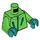 LEGO Bright Green Jacket and Dark Turquoise Hands Minifig Torso (973 / 76382)