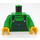 LEGO Leuchtendes Grün Minifigur Torso mit Dunkelgrün Overalls (973 / 76382)