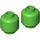 LEGO Bright Green Minifigure Head (Safety Stud) (3626 / 88475)