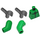 LEGO Fel groen Minifigure Torso Puffer Snow Coat met Zipper (973 / 76382)
