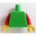 LEGO Fel groen Vlak Torso met Rood Armen en Geel Handen (73403 / 88585)