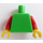 LEGO Verde brillante Liscio Busto con Rosso Braccia e Giallo Mani (73403 / 88585)