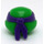 LEGO Bright Green Teenage Mutant Ninja Turtles Head with Donatello Dark Purple Mask and Frown (13016)