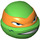 LEGO Bright Green Teenage Mutant Ninja Turtles Head with Michelangelo Face 1 (17794)