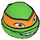 LEGO Bright Green Teenage Mutant Ninja Turtles Head with Michelangelo Orange Mask and Smile (13012)