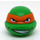 LEGO Bright Green Teenage Mutant Ninja Turtles Head with Michelangelo Orange Mask and Sneer (17828)