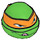 LEGO Bright Green Teenage Mutant Ninja Turtles Head with Michelangelo Orange Mask and Tongue Out (13013)