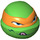 LEGO Leuchtend grün Teenage Mutant Ninja Turtles Kopf mit Michelangelo Orange Maske und Tongue Out (13013)