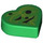 LEGO Bright Green Tile 1 x 1 Heart with Bright Green Leaf with Korok Face (5529)