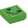 LEGO Bright Green Tile 1 x 1 with Green Kryptomite Face with Groove (3070 / 29404)