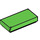 LEGO Leuchtend grün Fliese 1 x 2 mit Nut (3069 / 30070)