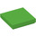 LEGO Leuchtend grün Fliese 2 x 2 mit Nut (3068 / 88409)