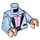 LEGO Bright Light Blue Dick Grayson with Dress Jacket Minifig Torso (973 / 76382)