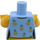 LEGO Bright Light Blue Female Land Rover Driver Minifig Torso (973 / 76382)