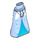 LEGO Helder Lichtblauw Friends Heup met Lang Skirt met Light Blauw Sectie met Sparkles (dun scharnier) (36187 / 101818)