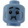 LEGO Bright Light Blue Head with Queasy Face (Recessed Solid Stud) (3626)